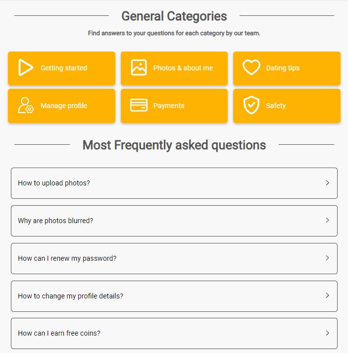Η ιστοσελίδα περιλαμβάνει μια σελίδα συχνών ερωτήσεων (FAQ) όπου οι χρήστες μπορούν να βρουν απαντήσεις σε γενικές απορίες.
